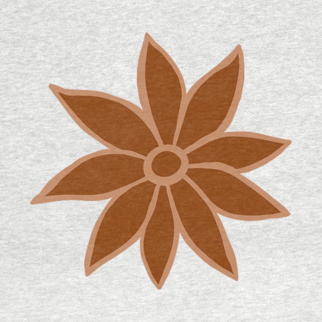 70's Inspired Brown Flower by lilydlin